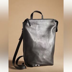 Anthropologie Leather Zip-Top Backpack, NWT